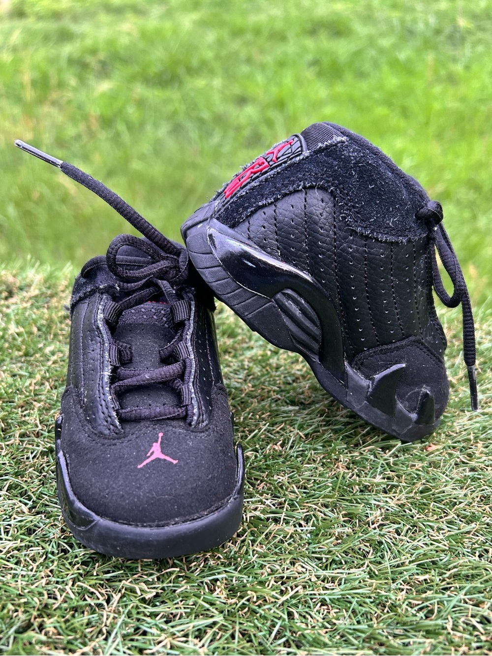 Jordan 14 Retro Kids ,2011 'Last Shot',Size 5c, black & Red